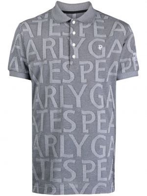 Žakarda polo krekls Pearly Gates pelēks
