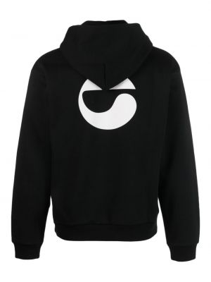 Raštuotas džemperis su gobtuvu Coperni juoda
