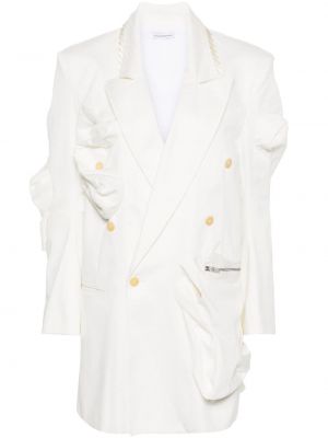 Asymetrická oversized bavlněná bunda Niccolò Pasqualetti bílá