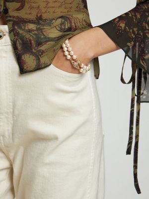 Náramok s perlami Vivienne Westwood zlatá