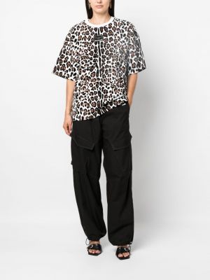 Kokvilnas t-krekls ar apdruku ar leoparda rakstu Dolce & Gabbana