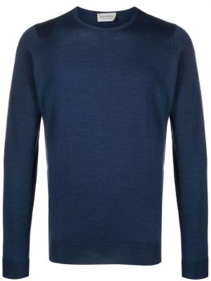 Volneni pulover John Smedley modra