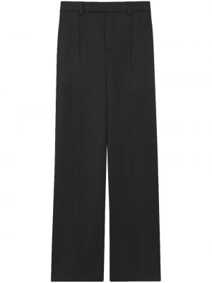 Pantalon en soie plissé Saint Laurent noir