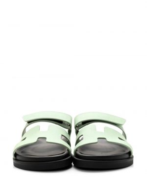 Leder sandale Hermès grün