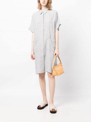 Lněné mini šaty Eileen Fisher šedé