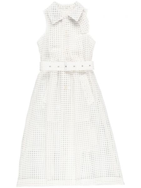 Midi haljina s čipkom Sacai bijela