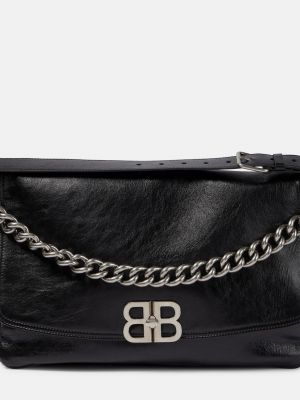 Черная кожаная сумка через плечо Balenciaga