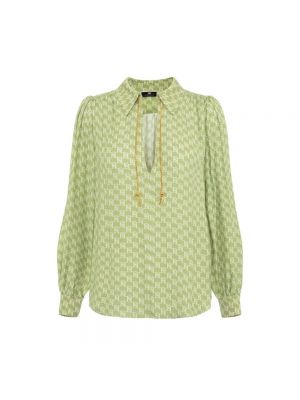 Bluzka z wiskozy Elisabetta Franchi zielona