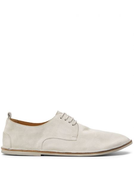 Велурени обувки в стил дерби Marsell бяло
