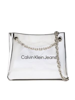 Estélyi táska Calvin Klein Jeans ezüstszínű