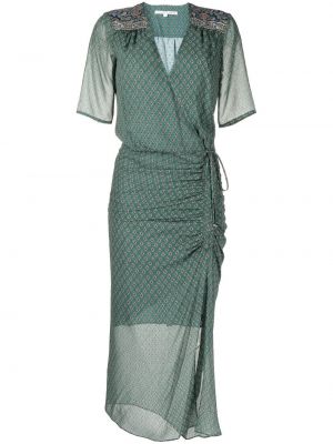 Hedvábné mini šaty Veronica Beard zelené