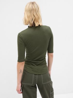Tričko se stojáčkem s krátkými rukávy Gap zelené