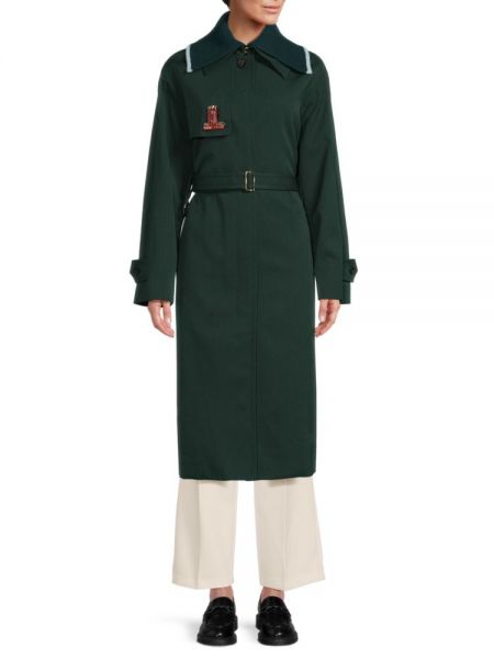 Зеленое шерстяное пальто Lanvin