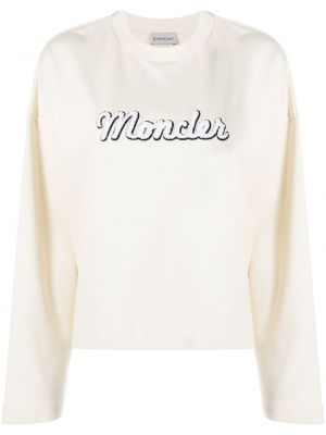 Sweatshirt mit stickerei aus baumwoll Moncler weiß