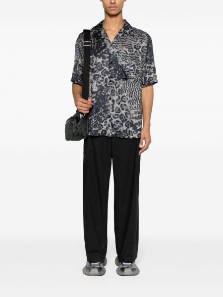 Džínová košile s knoflíky s potiskem Versace Jeans Couture