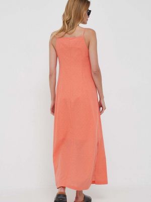 Pamut hosszú ruha United Colors Of Benetton narancsszínű