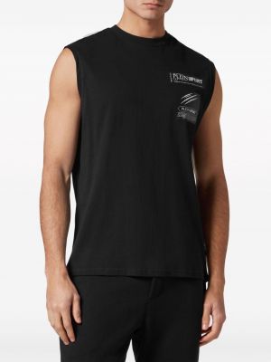 Raštuota medvilninė marškiniai Plein Sport juoda