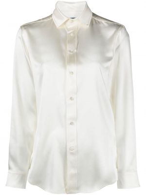 Chemise en soie avec manches longues Polo Ralph Lauren blanc