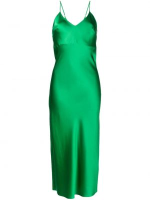 Hedvábné midi šaty s perlami Gilda & Pearl Zelené