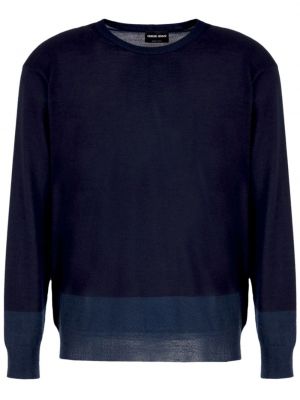 Pruhovaný sveter Giorgio Armani modrá