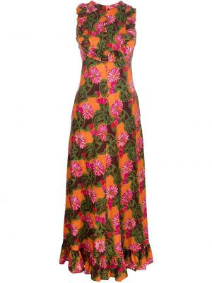 Trykt floral dress La Doublej oransje