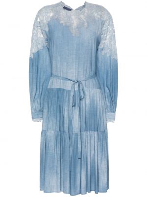Robe mi-longue en dentelle Ermanno Scervino bleu