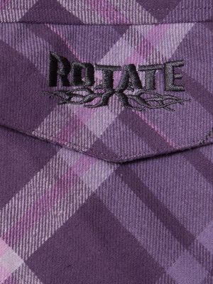 Flanelová oversized košile s kapucí Rotate fialová