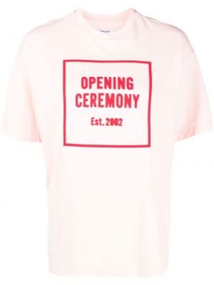 T-shirt z nadrukiem bawełniane z krótkim rękawem Opening Ceremony - różowy