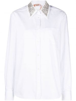 Памучна риза с кристали N°21 бяло