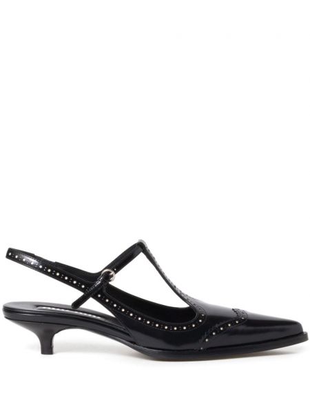 Slingback nahka brogues Miu Miu musta