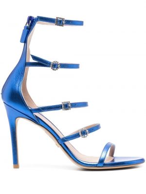 Krištáľové sandále s prackou Stuart Weitzman modrá