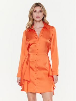 Priliehavé košeľové šaty Guess oranžová