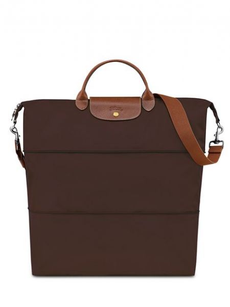 Нейлоновая дорожная сумка Longchamp коричневая