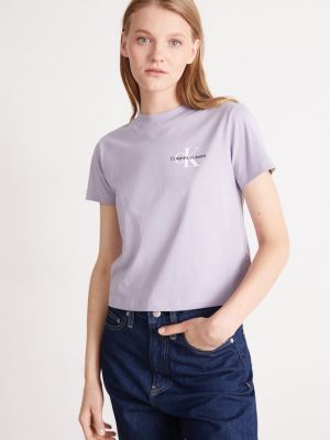 Фиолетовая футболка с принтом Calvin Klein Jeans