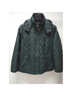 Куртка Frandsen демисезонная, средней длины, силуэт прямой, внутренний карман, карманы, капюшон, 52 зеленый
