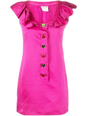 Памучна рокля Saint Laurent Pre-owned розово