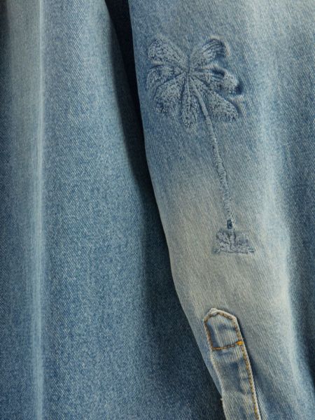 Camicia di cotone Palm Angels blu
