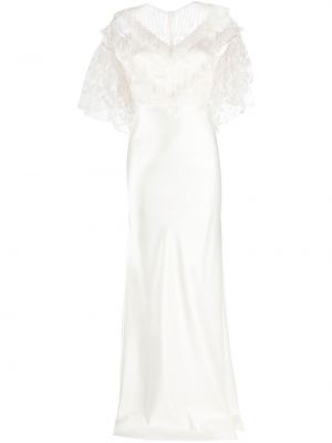 Obleka z vezenjem s cvetličnim vzorcem Parlor bela
