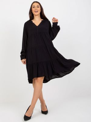 Boho φόρεμα με λαιμόκοψη boatneck Fashionhunters μαύρο