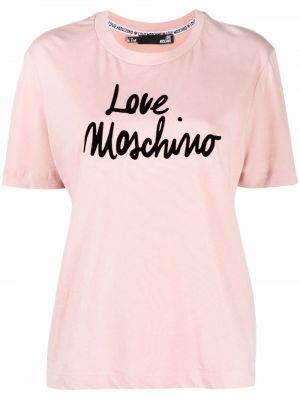 Camiseta con estampado Love Moschino rosa