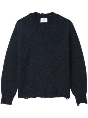 Vuneni džemper s izlizanim efektom Ami Paris plava