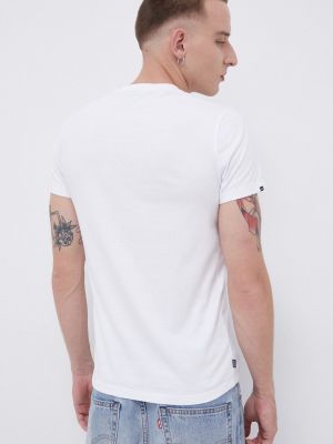 Bavlněné tričko s aplikacemi Superdry bílé