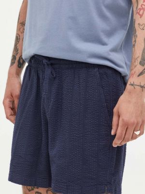 Pantaloni din bumbac Abercrombie & Fitch albastru