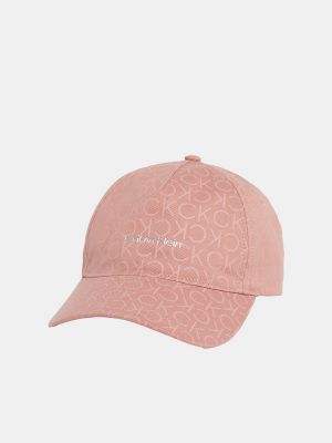 Gorra de algodón de algodón Calvin Klein rosa