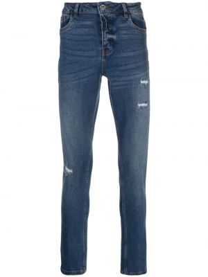Jeans skinny strappati slim fit John Richmond blu