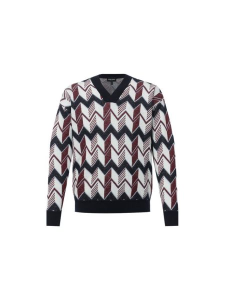 Кашемировый шелковый пуловер Giorgio Armani серый