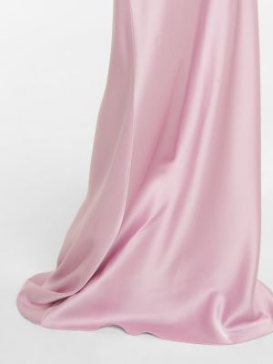Szatén hosszú ruha Max Mara rózsaszín