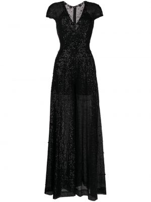 Φλοράλ ολόσωμη φόρμα Saiid Kobeisy μαύρο