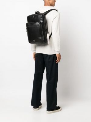 Leder rucksack Calvin Klein Jeans schwarz