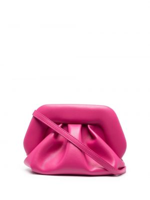 Lær clutch Themoirè rosa